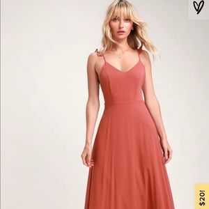 Lulu’s Meteoric Rise Rusty Rose Maxi Dress